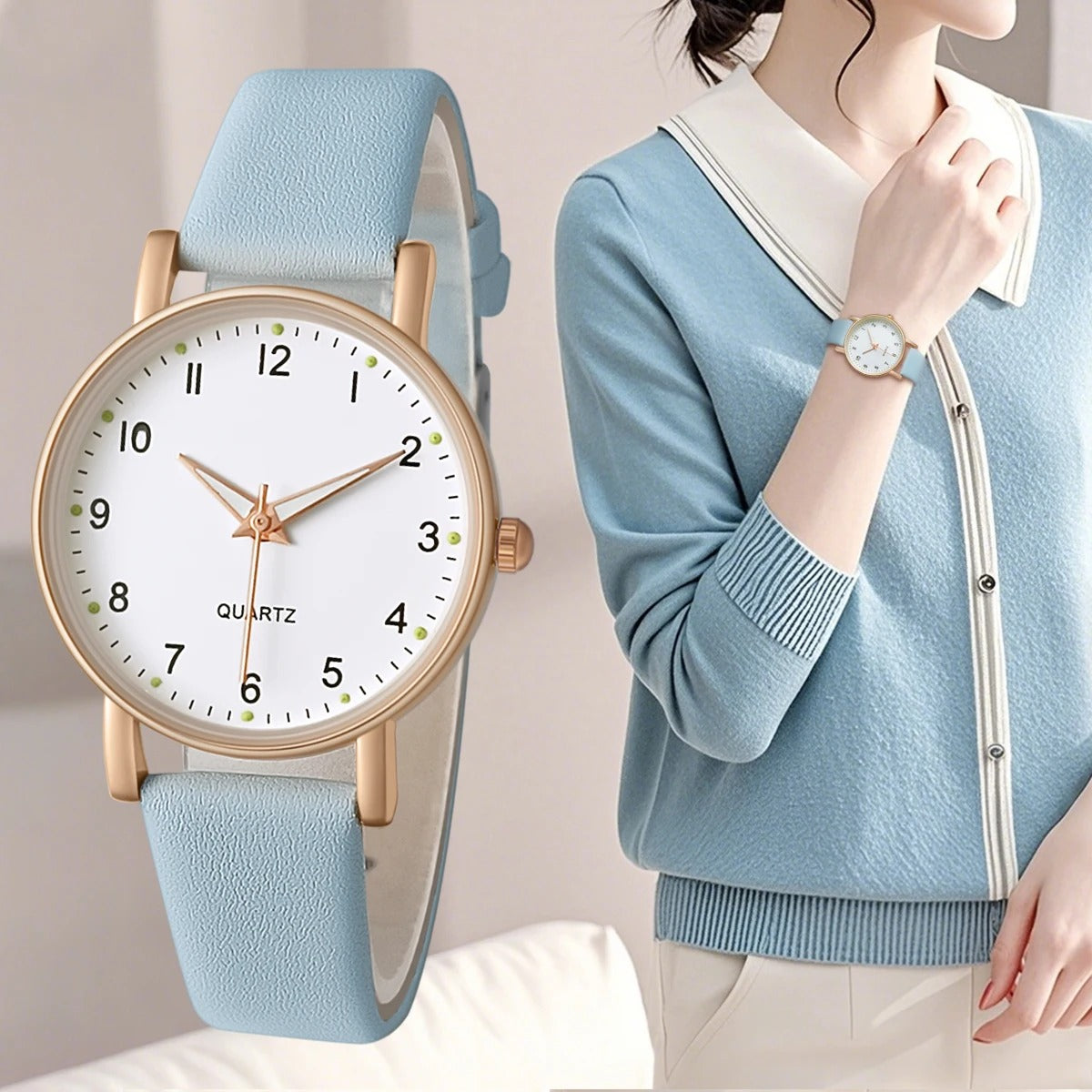 Casual Women's Watch Pu Leather Strap Wristwatch